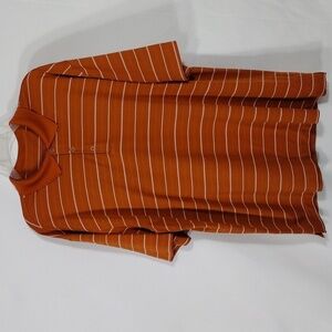 EUC Nike Golf Dri Fit Men's Orange and White Striped Polo size XL